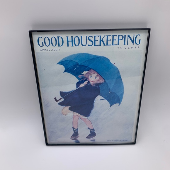 Jessie Willcox Smith “Good Housekeeping” 1922- Girl With Umbrella Framed Print - Picture 8 of 9